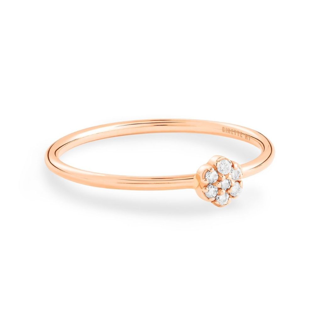 bague be mine lotus mini, diamants, or rose, t 53