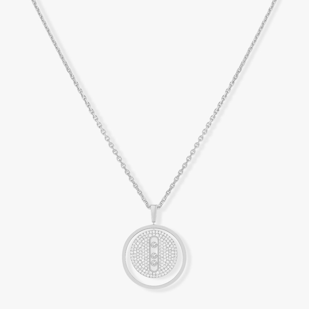 collier lucky move mm pavé, or blanc