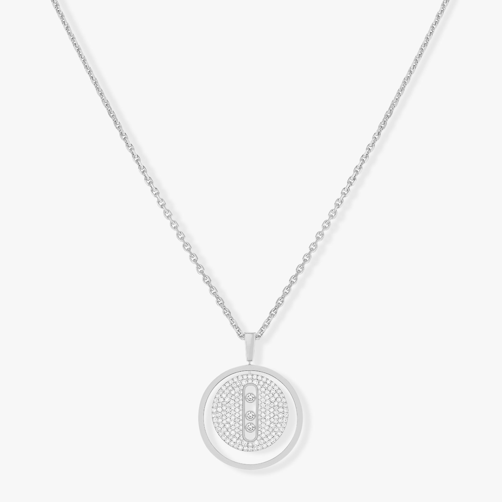 collier lucky move mm pavé, or blanc