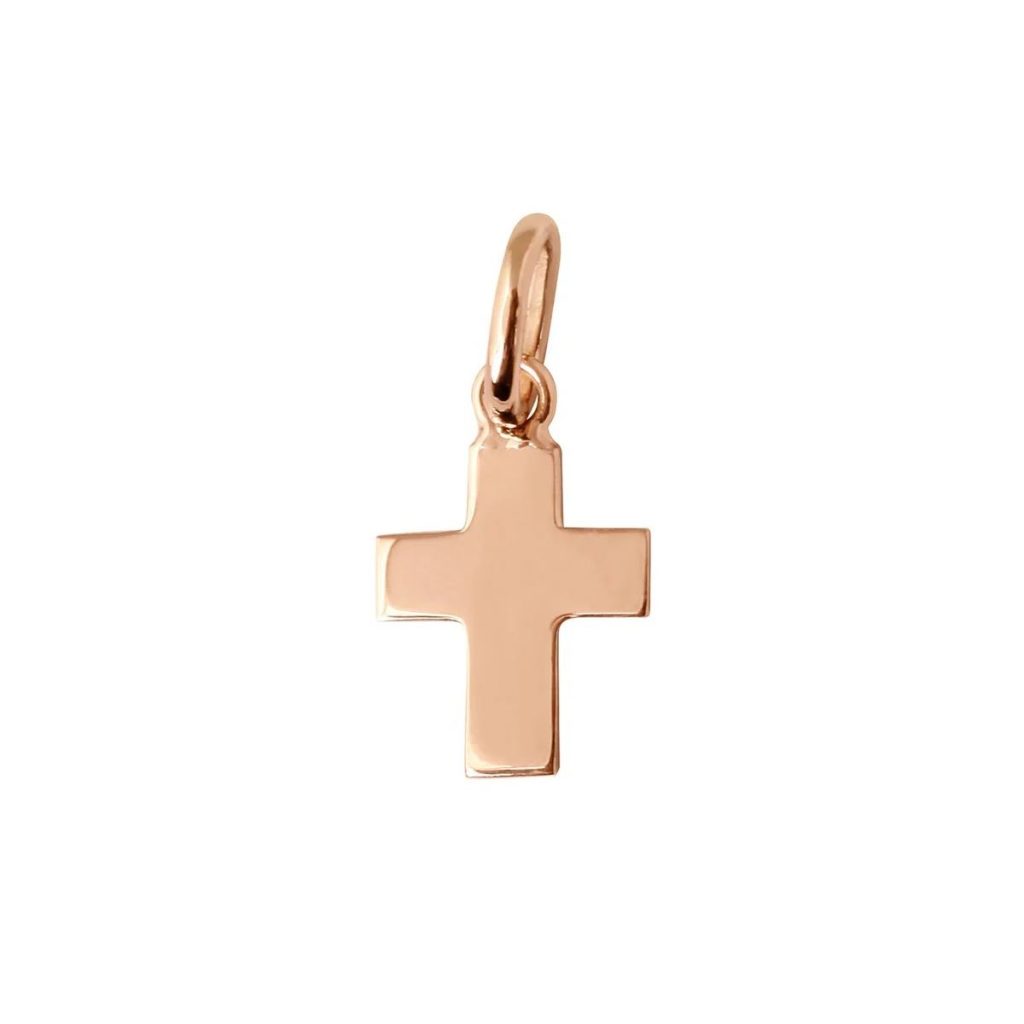 pendentif croix, or rose