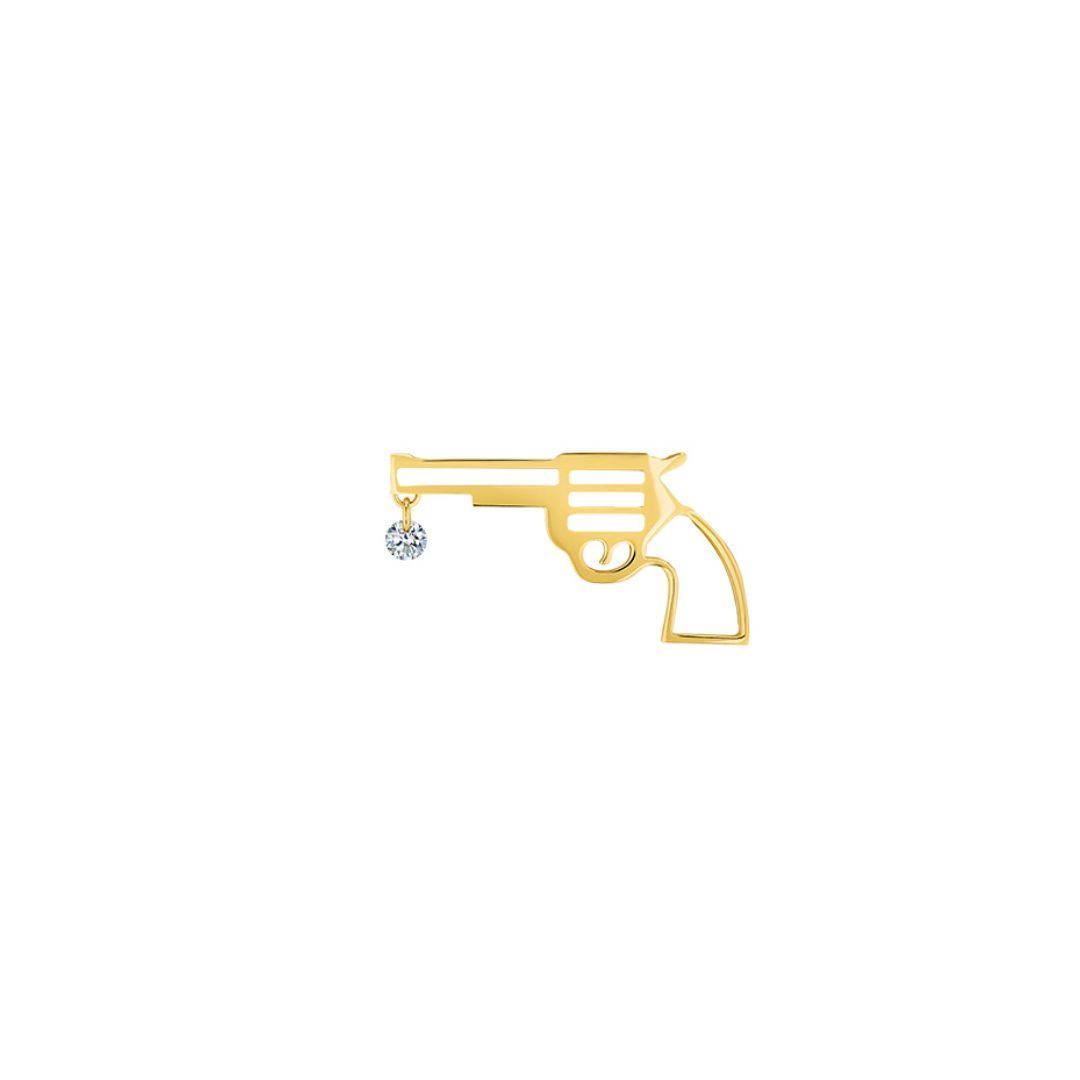 pin's / boucle d'oreille pop bang bang diamant, or jaune