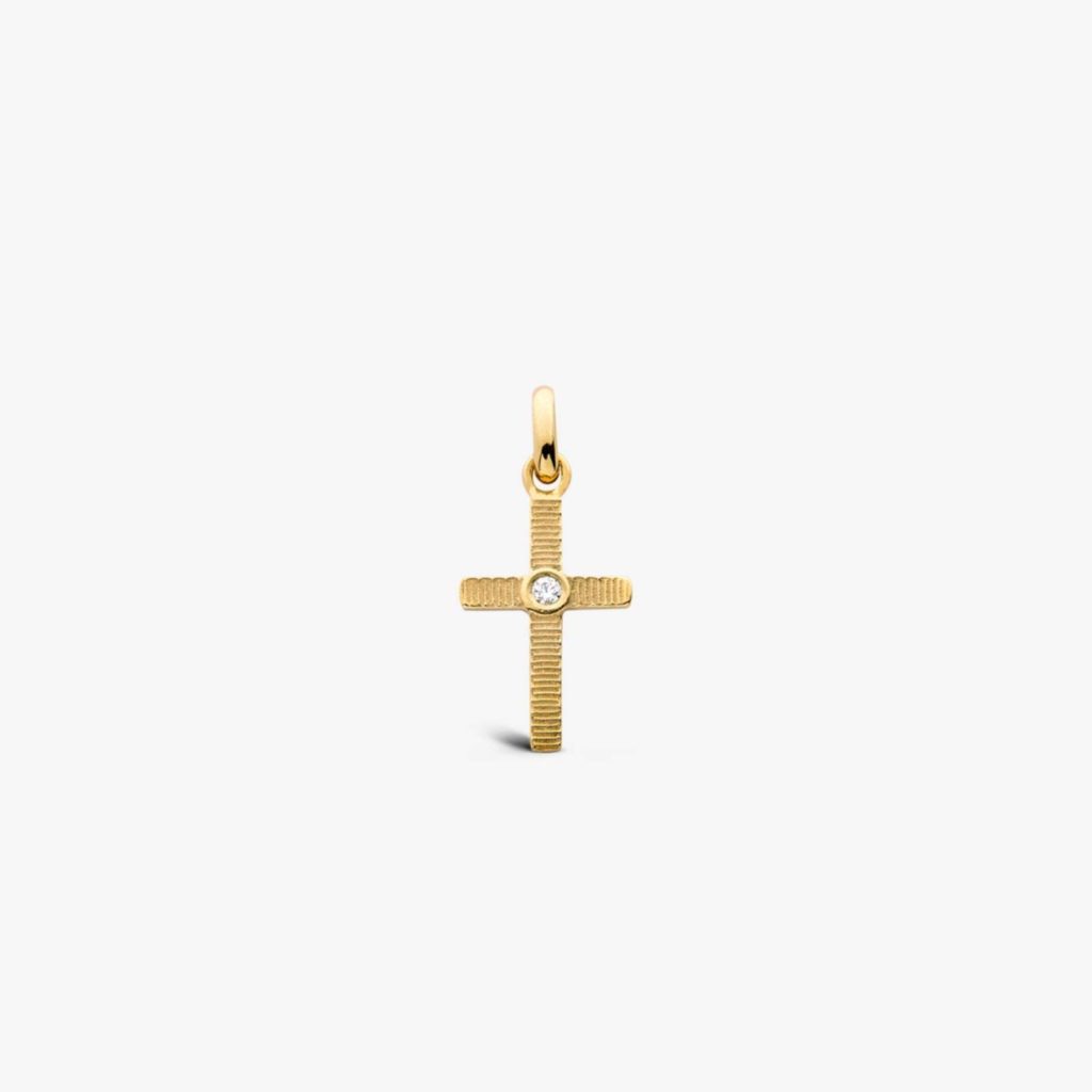 croix diamant ruban, or jaune