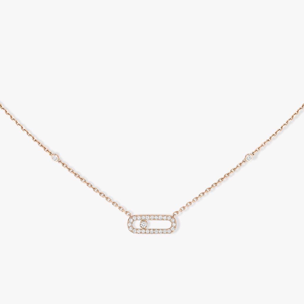 collier move uno pavé, or rose