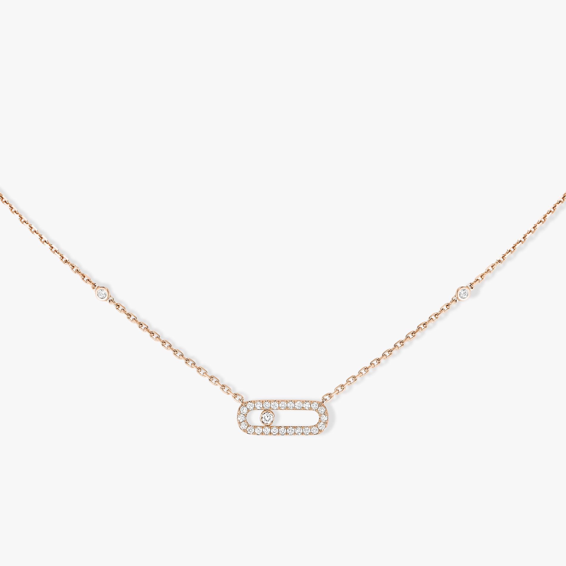 collier move uno pavé, or rose