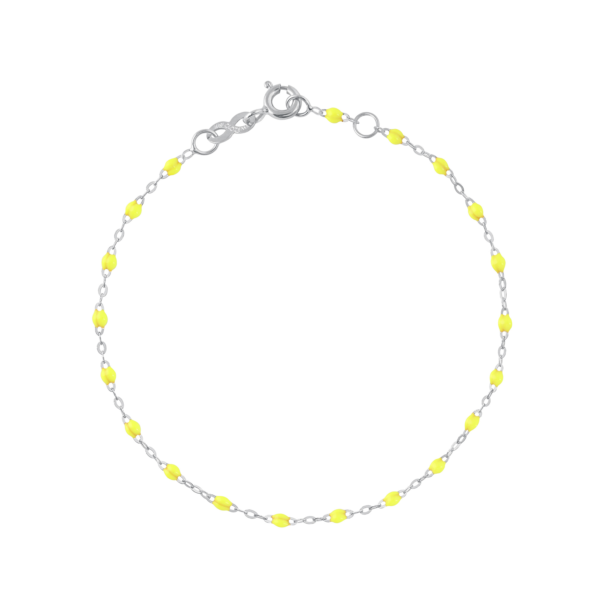 bracelet jaune fluo classique gigi, or blanc, 17 cm