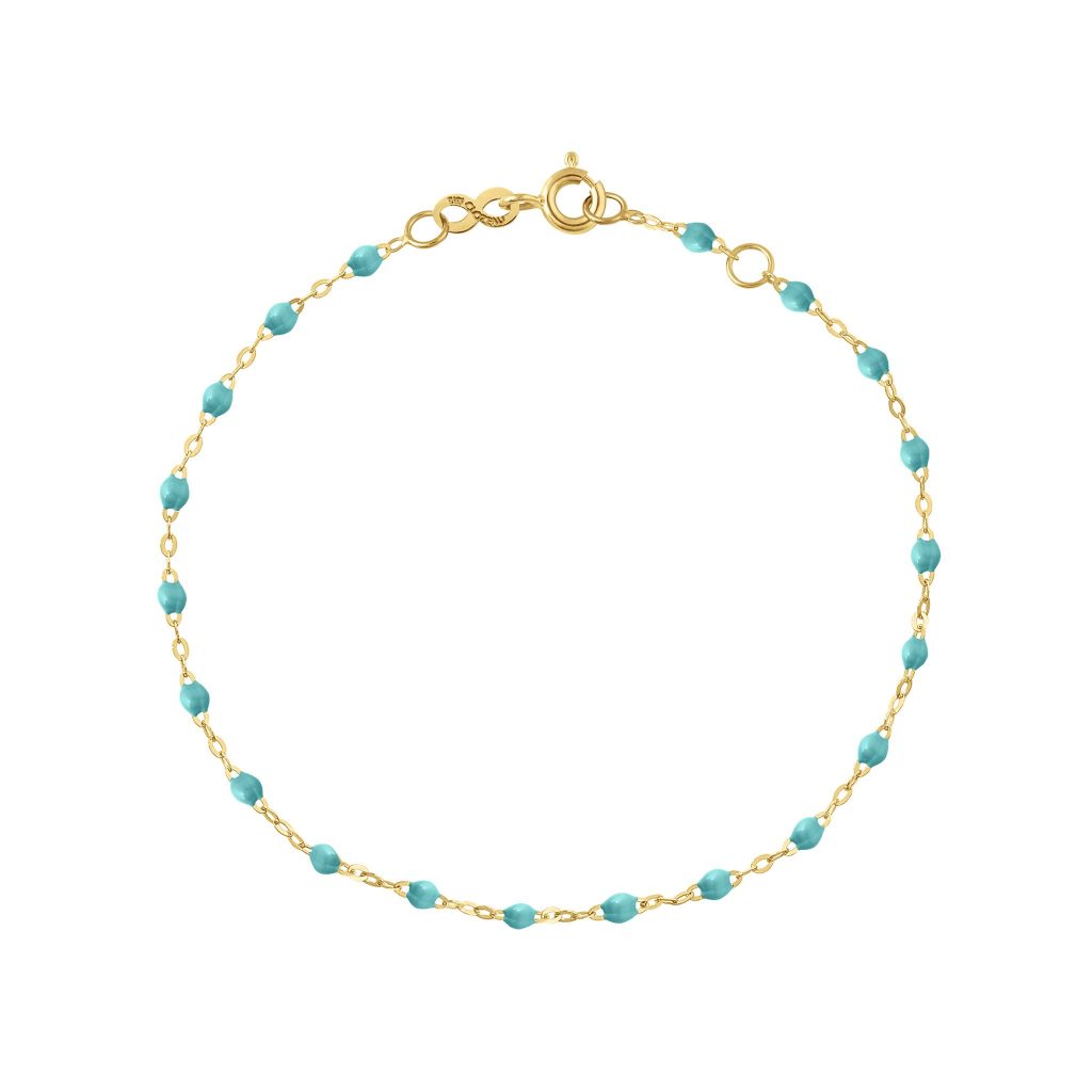 bracelet turquoise vert classique gigi, or jaune, 19 cm
