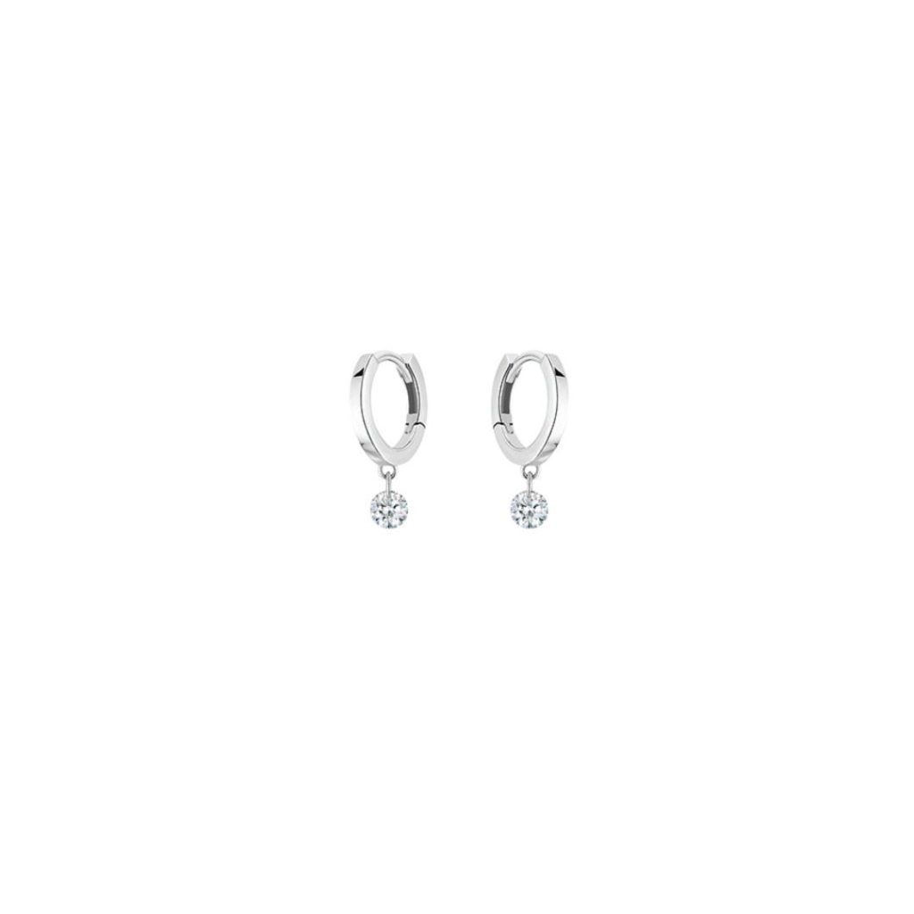 mini créoles 360°, or blanc ea0033wgdi
