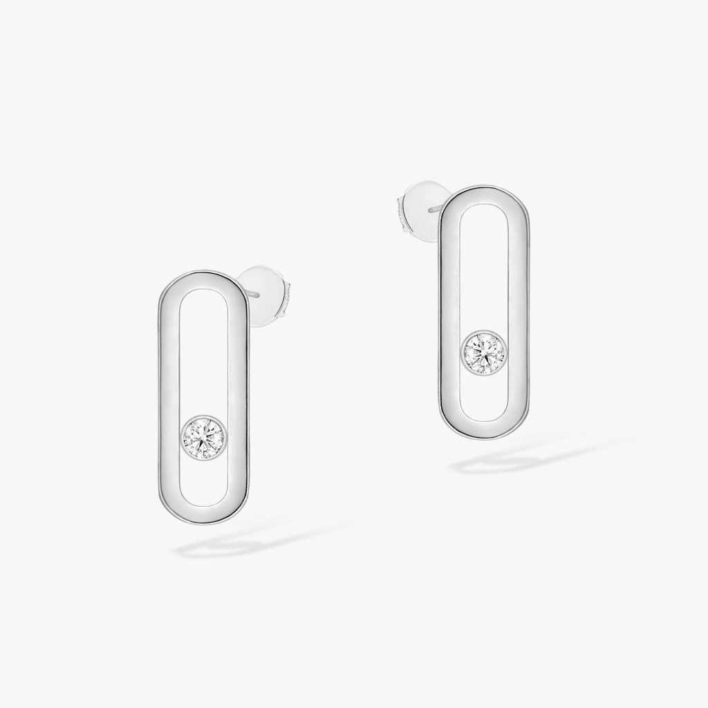 boucles d'oreilles move uno, or blanc
