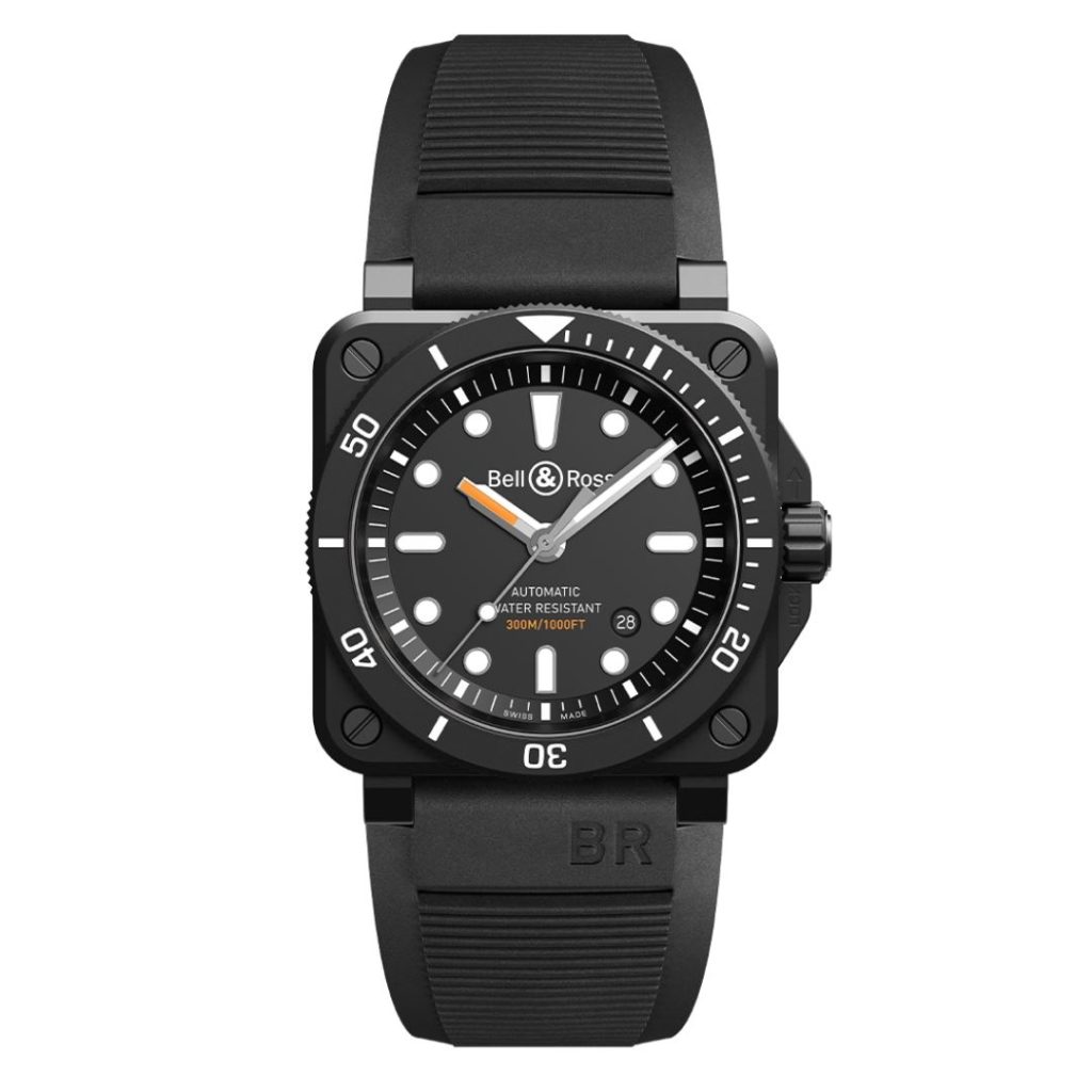 montre br 03 diver black matte