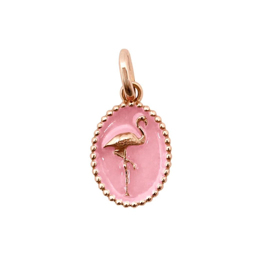 pendentif saumon flamant, or rose