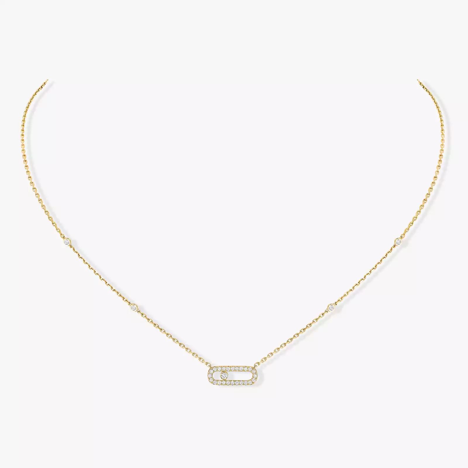 collier move uno pavé, or jaune