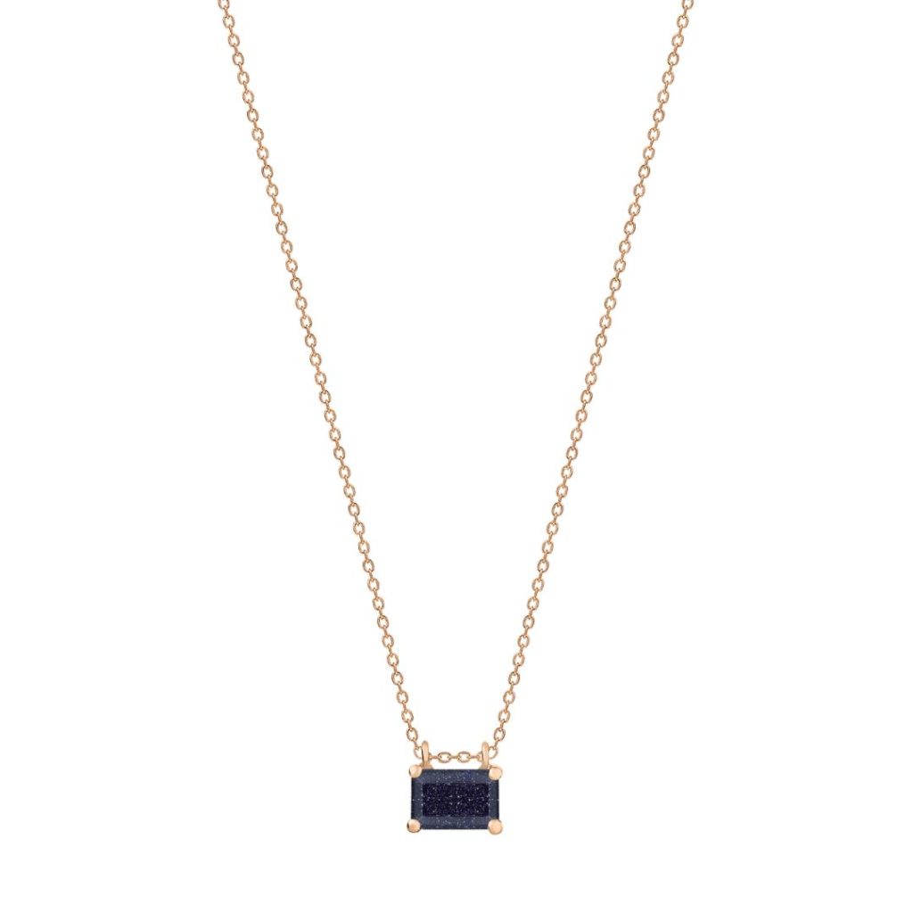collier mini midnight blue sandstone, or rose