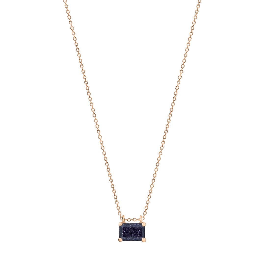 collier mini midnight blue sandstone, or rose
