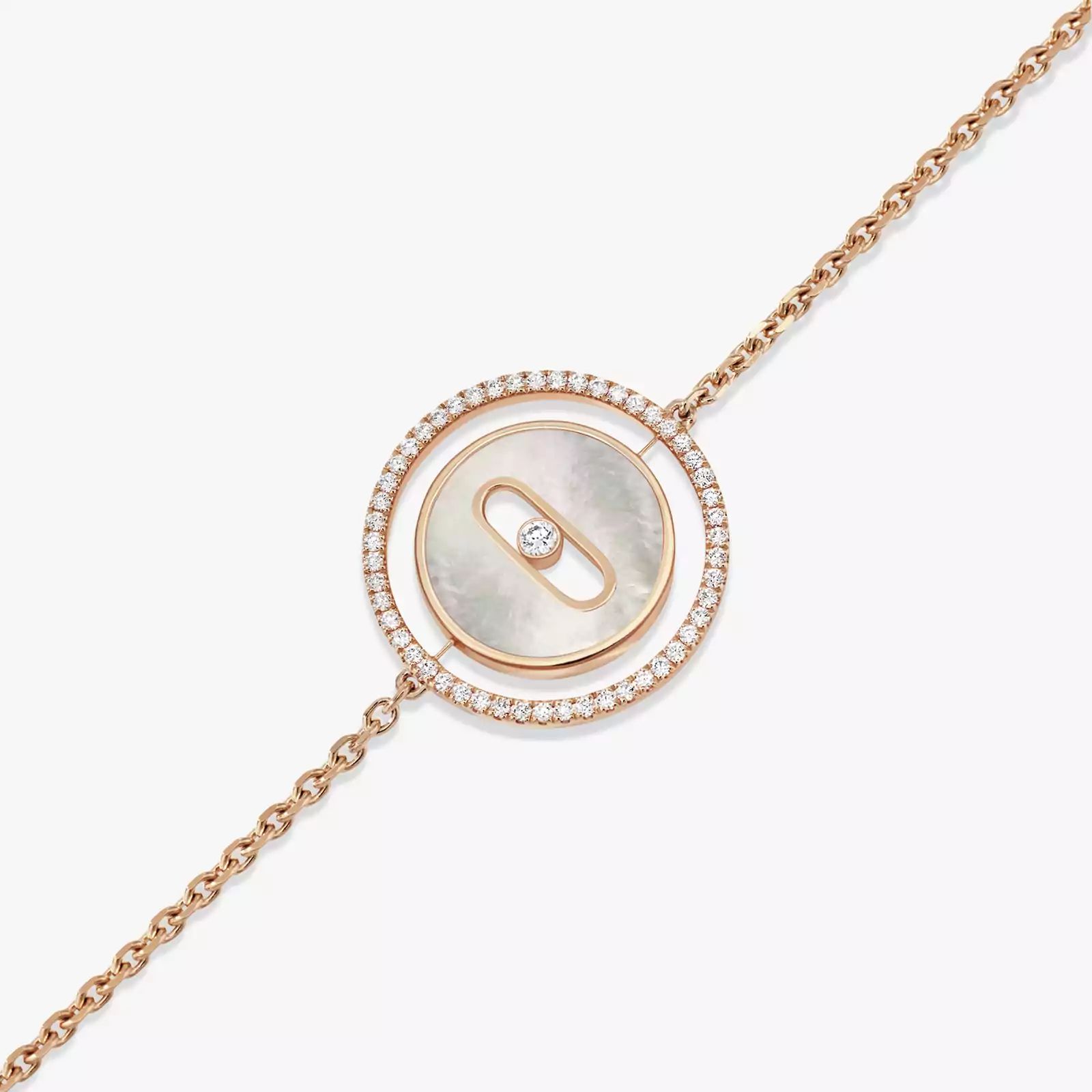 bracelet lucky move pm nacre blanche, or rose