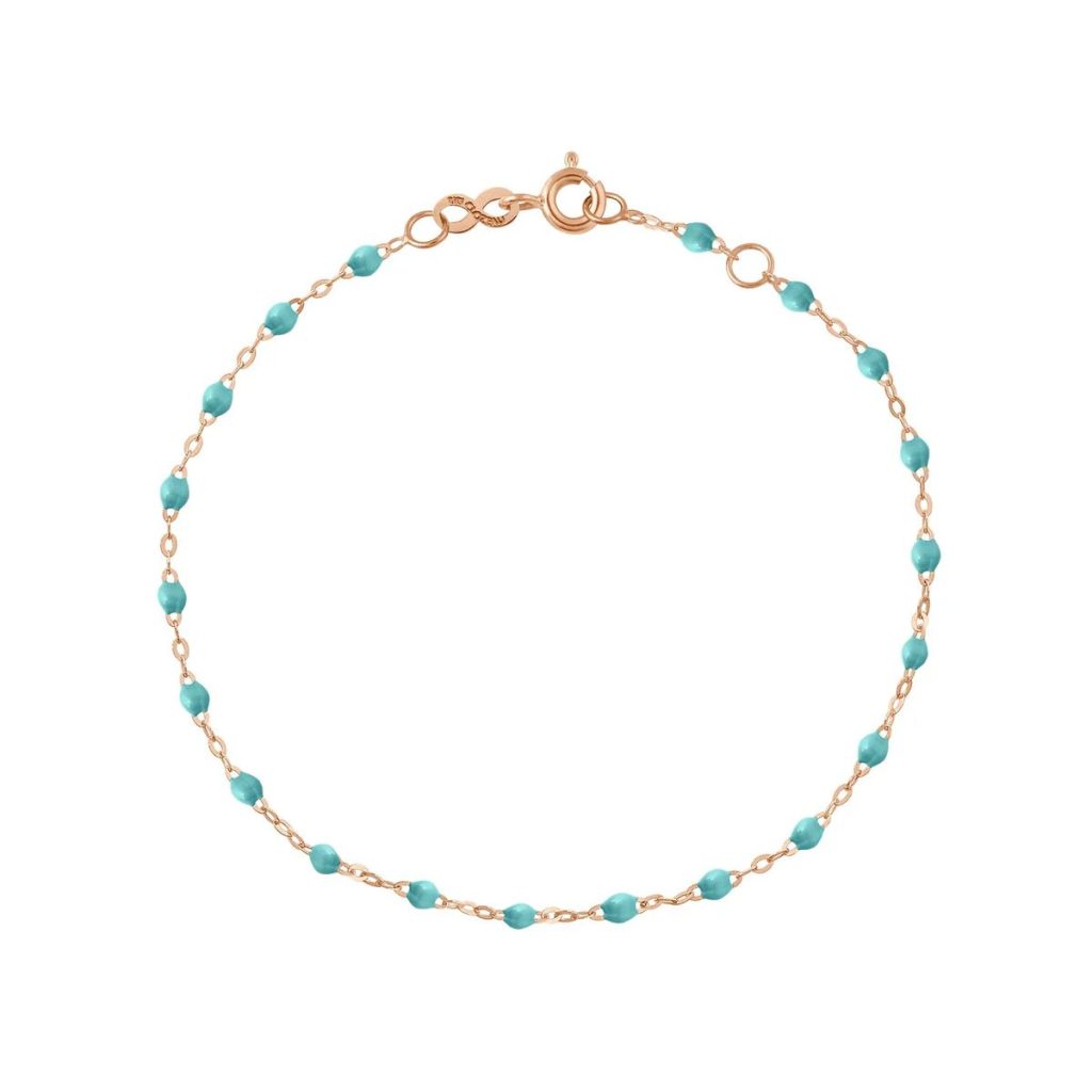 bracelet turquoise vert classique gigi, or rose, 19 cm