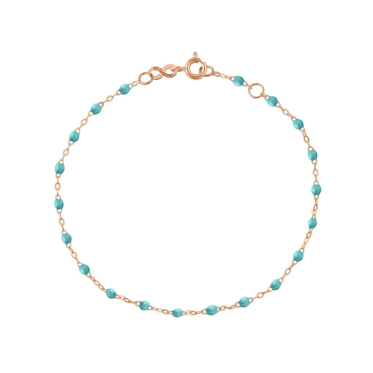 bracelet turquoise vert classique gigi, or rose, 19 cm