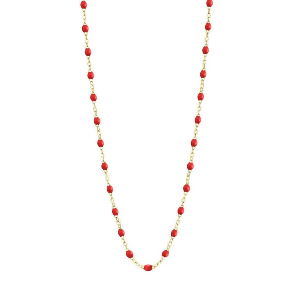 collier coquelicot classique gigi, or jaune, 42 cm