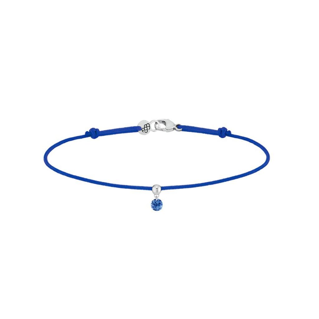 bracelet cordon bb bleu, saphir bleu, or blanc