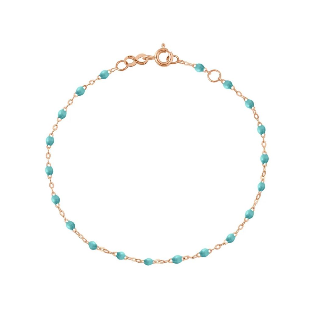 bracelet turquoise vert classique gigi, or rose, 15 cm