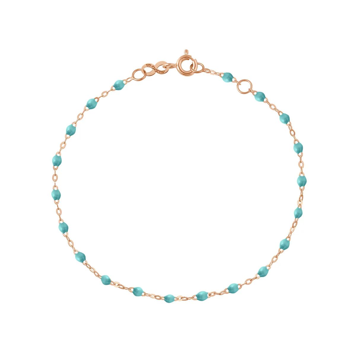 bracelet turquoise vert classique gigi, or rose, 15 cm