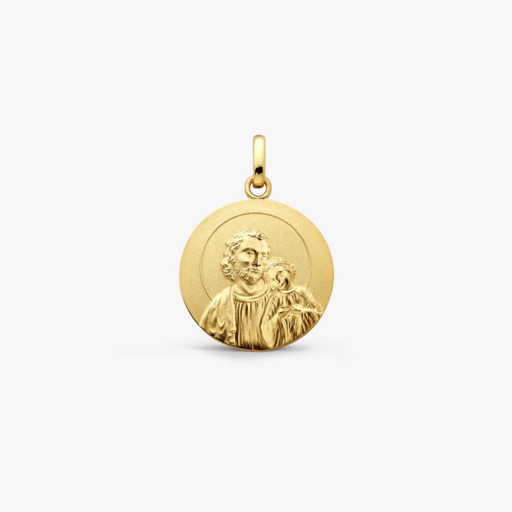 médaille saint joseph à l'auréole, or jaune
