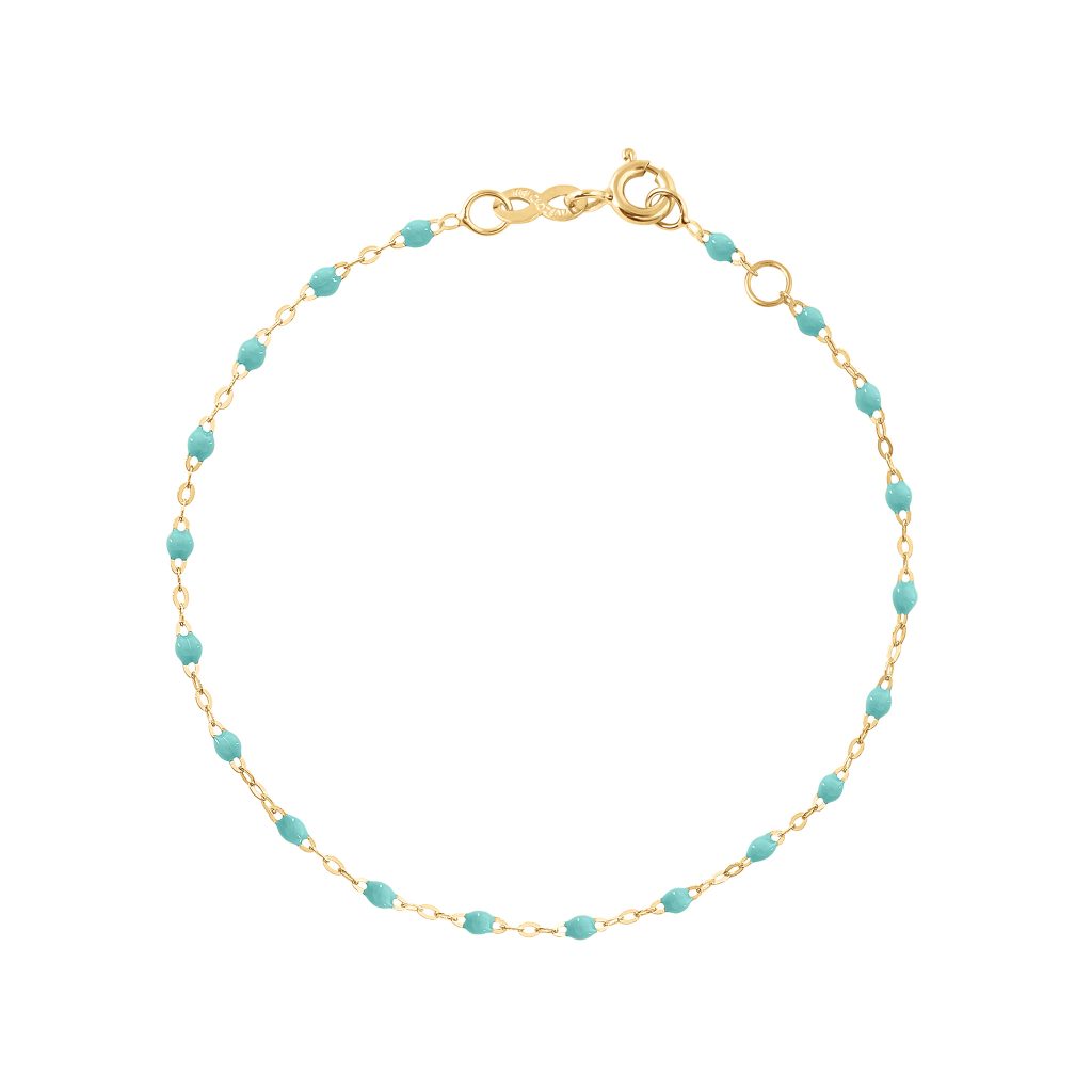 bracelet vert d'eau classique gigi, or jaune, 17 cm