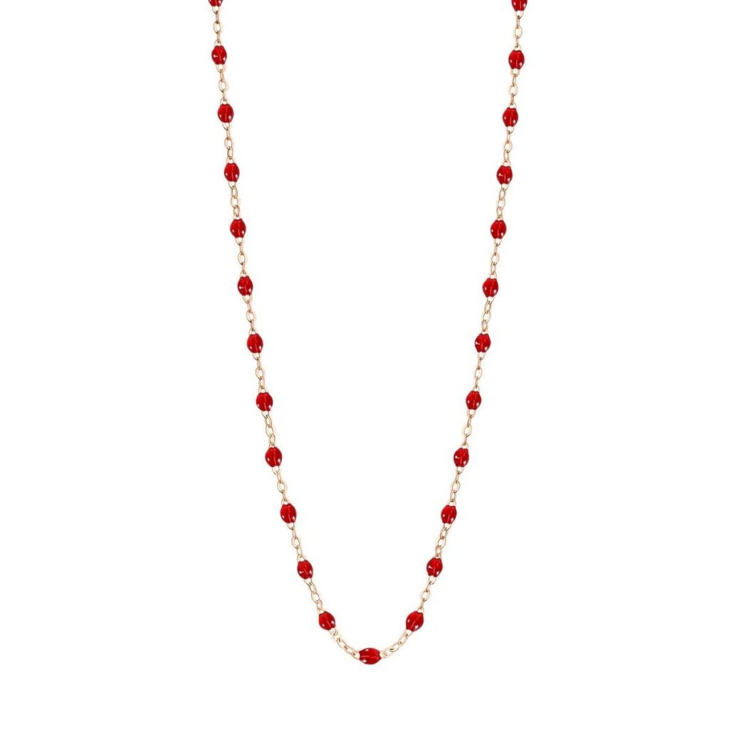 collier rubis classique gigi, or rose, 42 cm