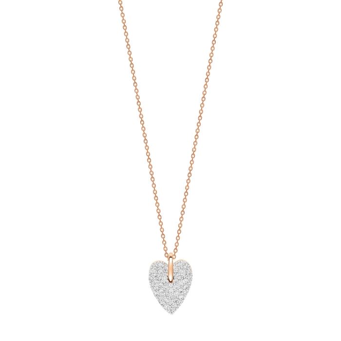 collier angele mini diamond heart, or rose