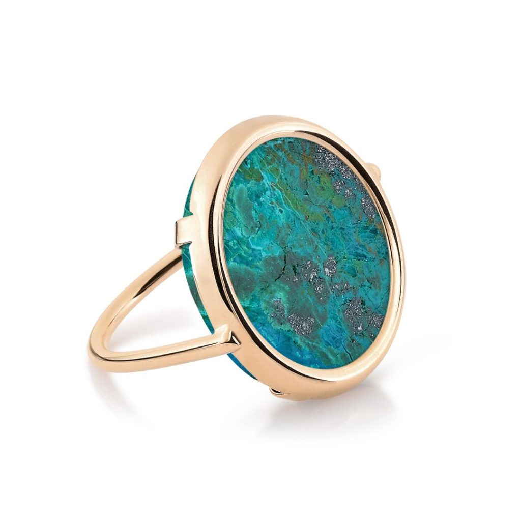 bague disc ring jala chrysocolle, or rose, t 55