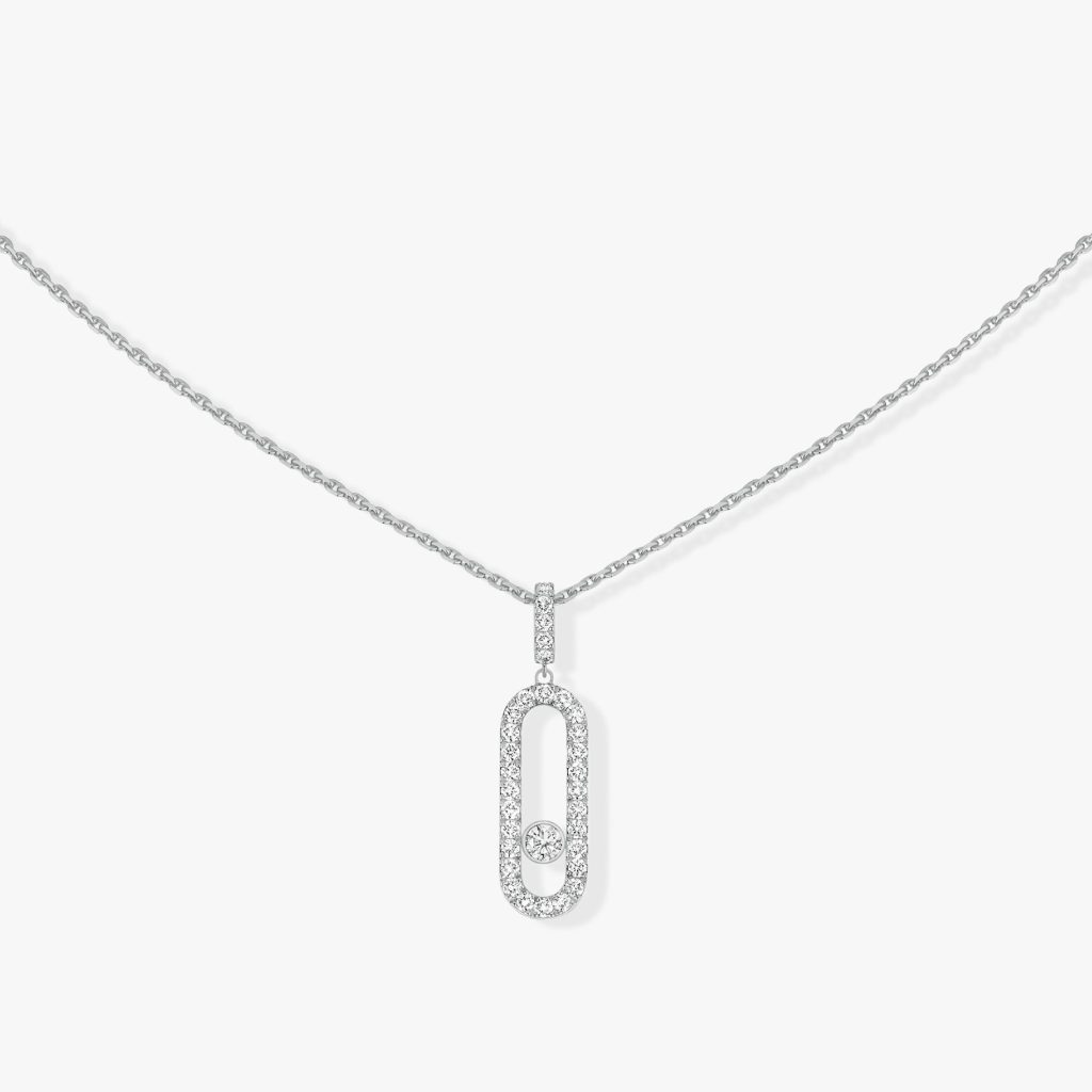 collier move uno gm pavé, or blanc