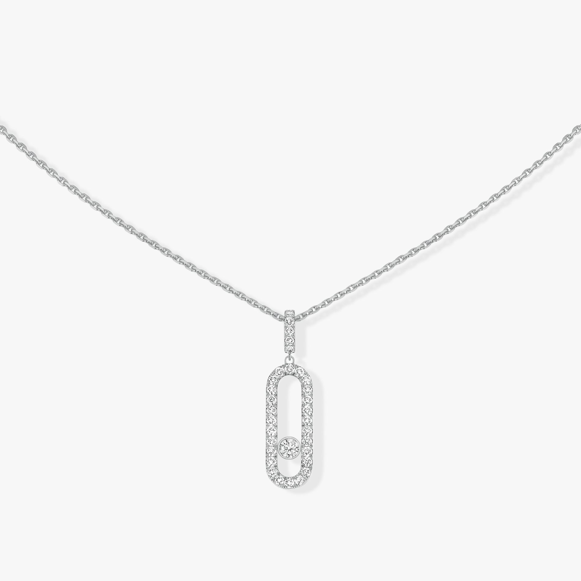 collier move uno gm pavé, or blanc