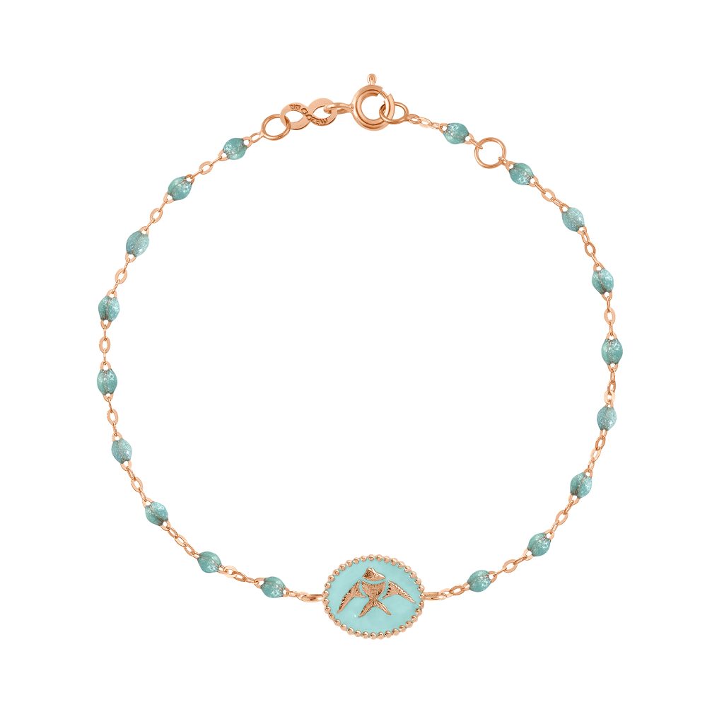 bracelet poisson ange, glacier, or rose, 17 cm