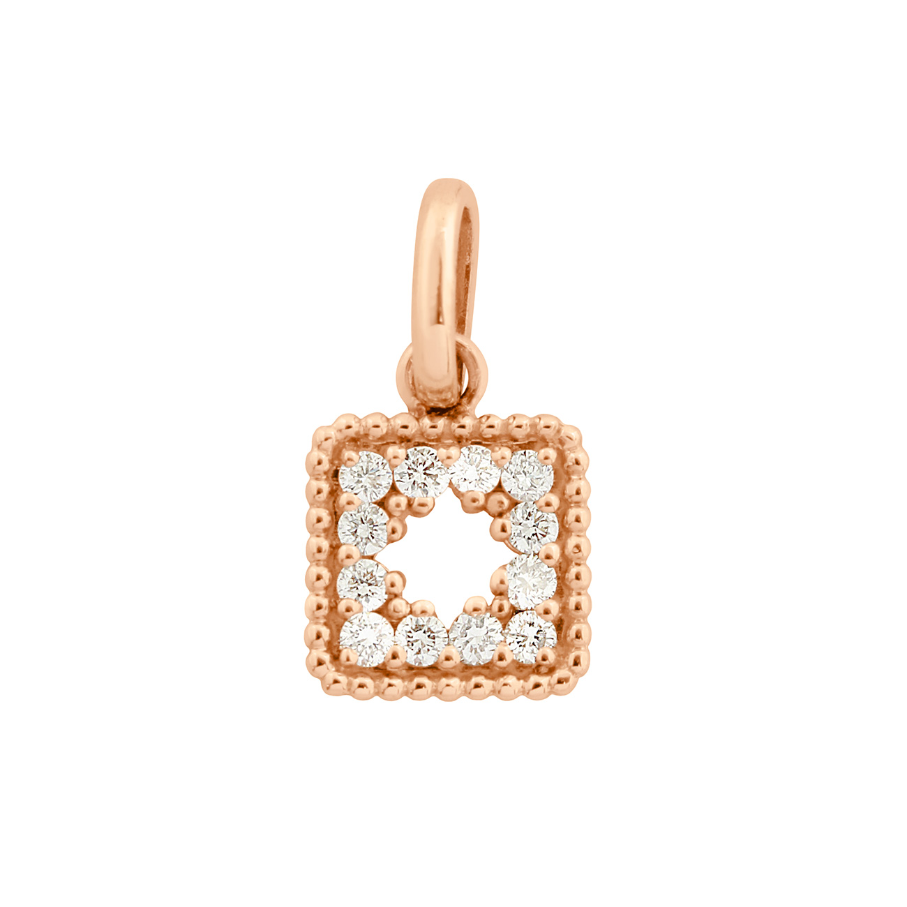 pendentif trésor, diamants, or rose
