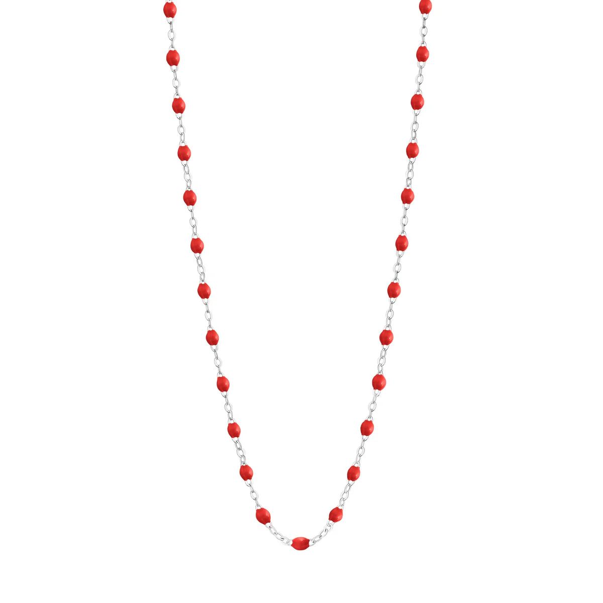 collier coquelicot classique gigi, or blanc, 42 cm.