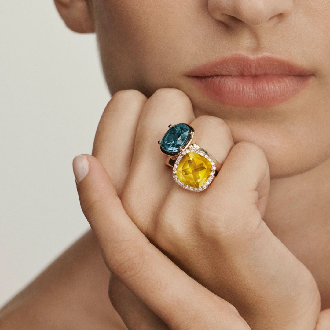 bague filles antik topaze blue london, or rose, t 54