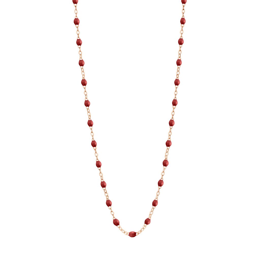 collier bordeaux classique gigi, or rose, 42 cm