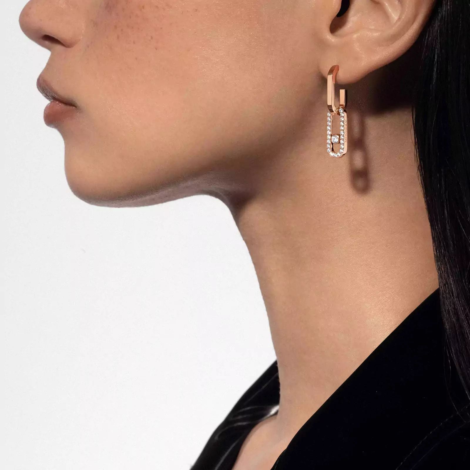 boucles d'oreilles move link, or rose