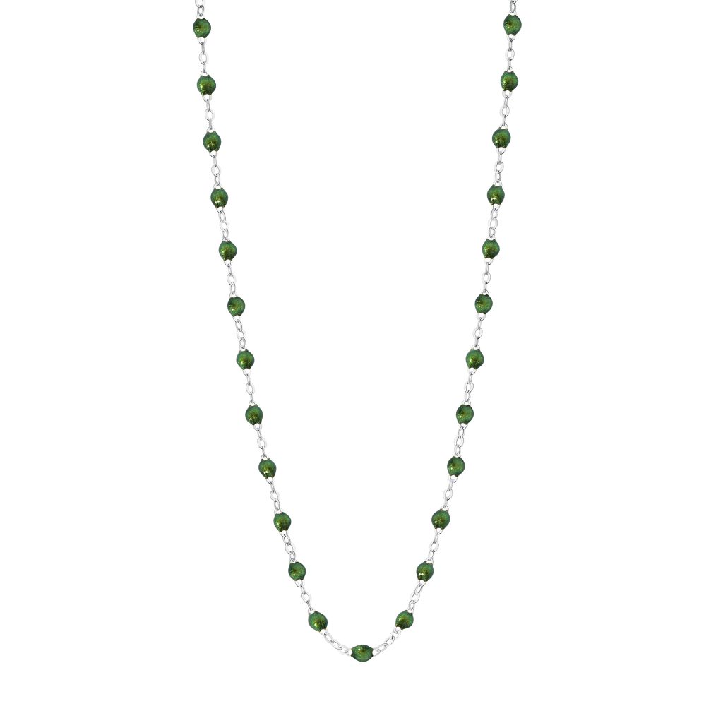 collier scarabée classique gigi, or blanc, 50 cm