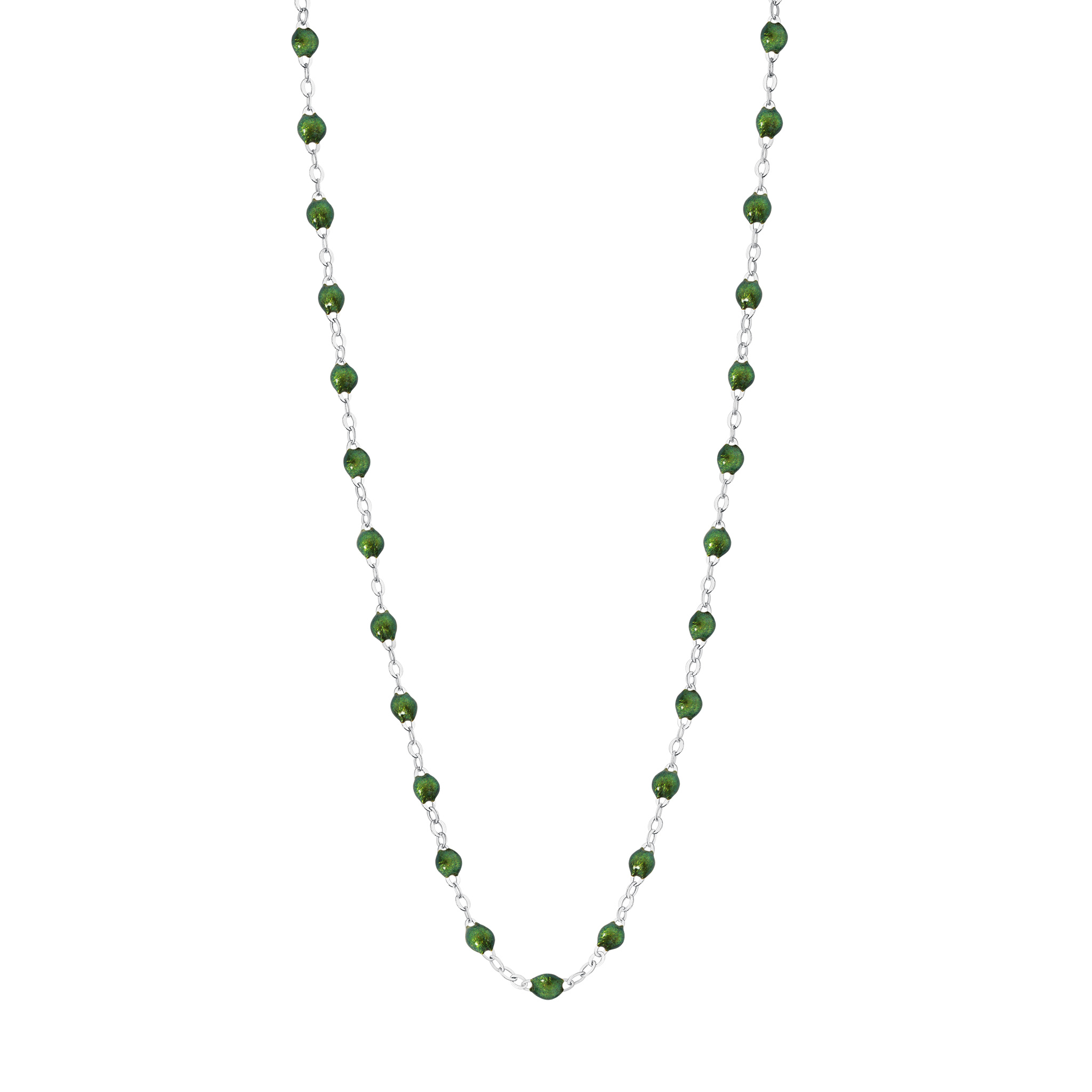 collier scarabée classique gigi, or blanc, 50 cm
