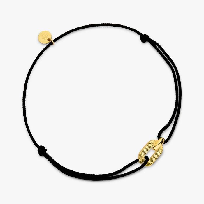 bracelet ruban cordon, or jaune