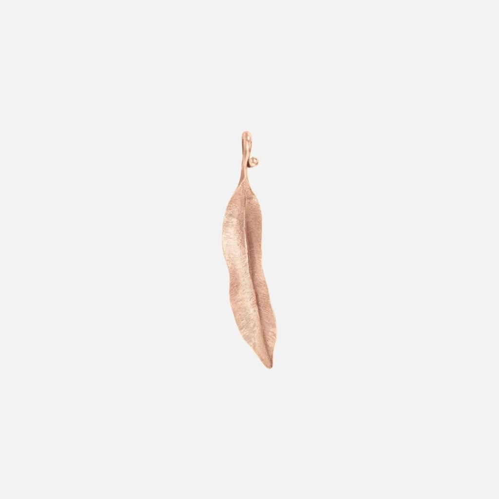 pendentif feuille, or rose