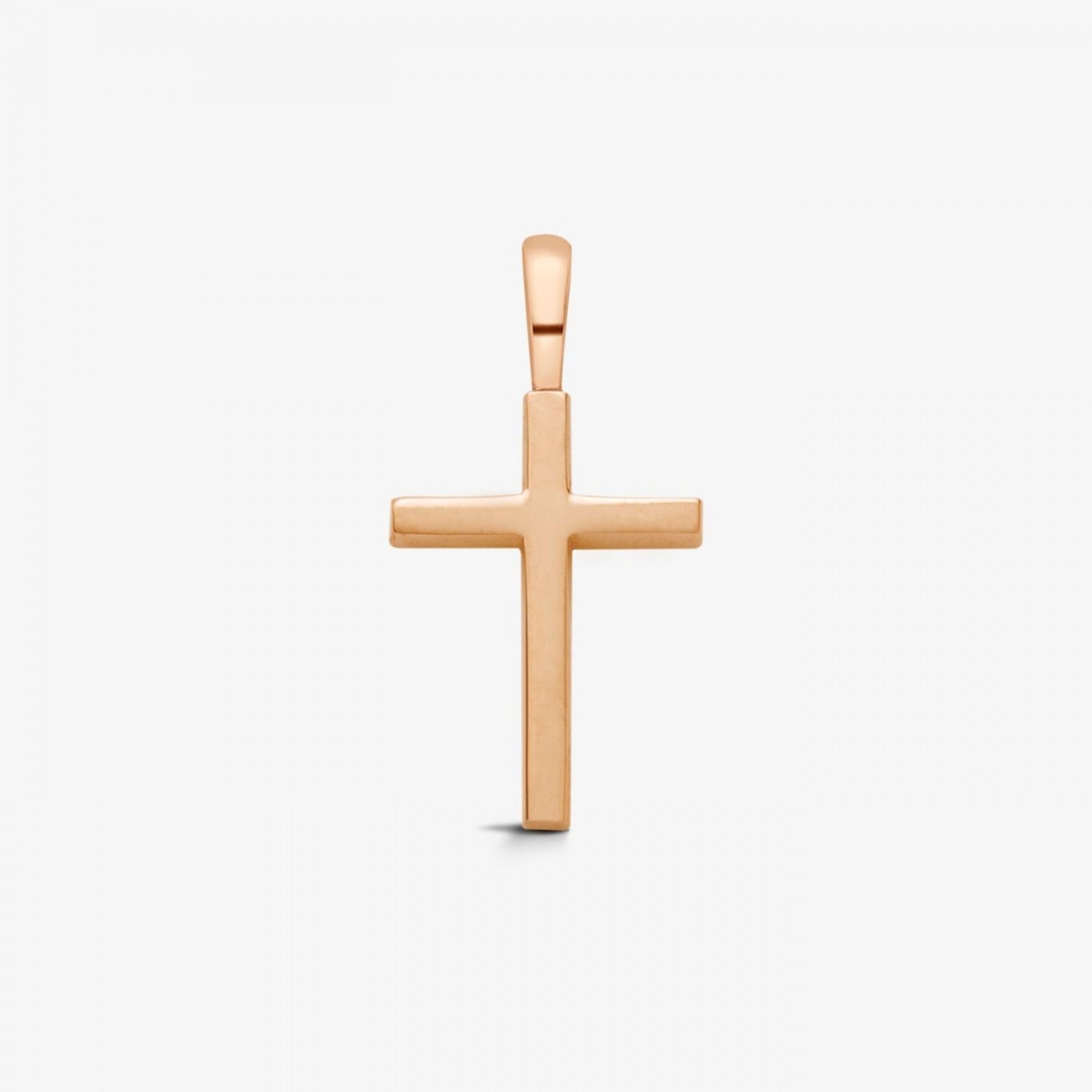 pendentif croix fil carré, or rose