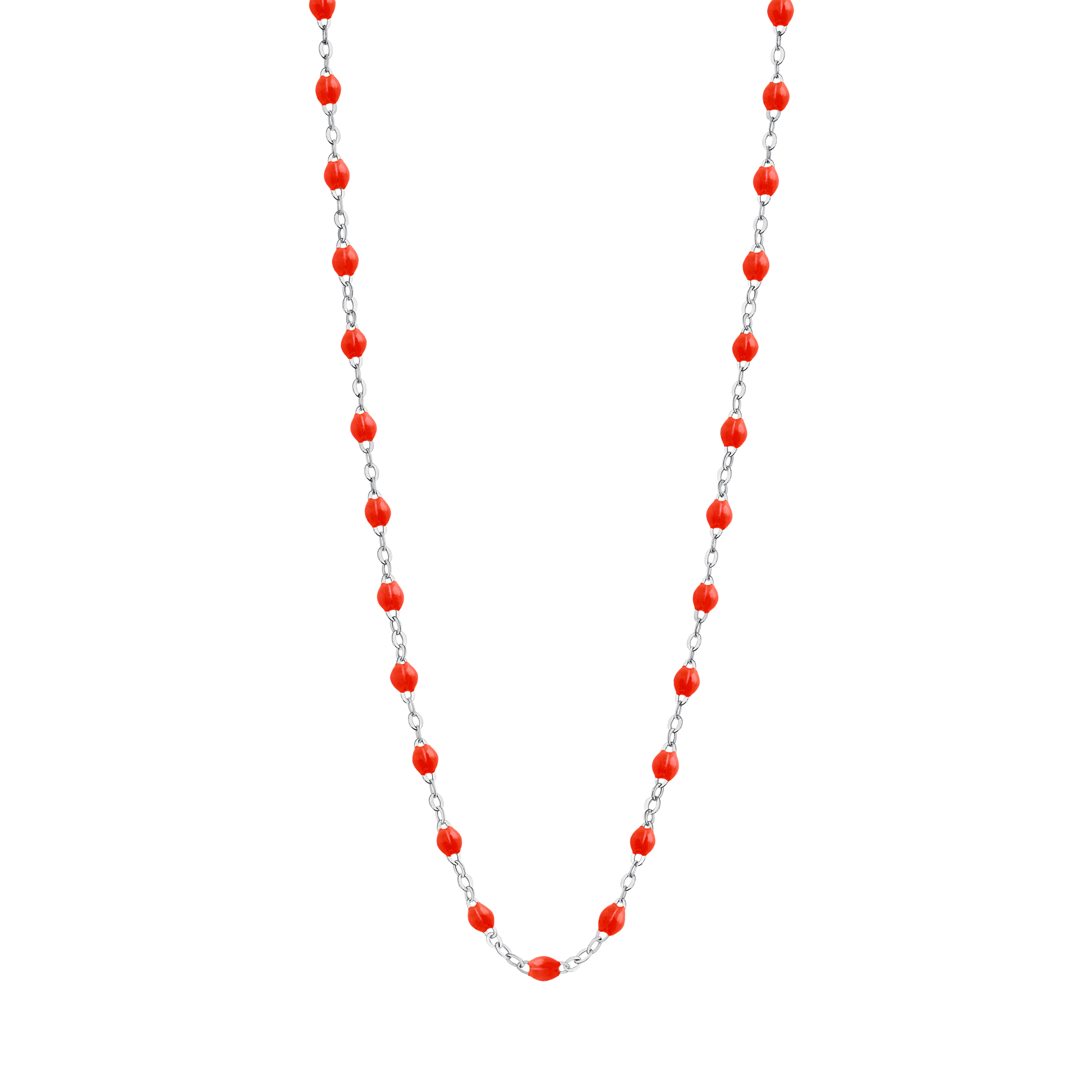 collier corail classique gigi, or blanc, 42 cm
