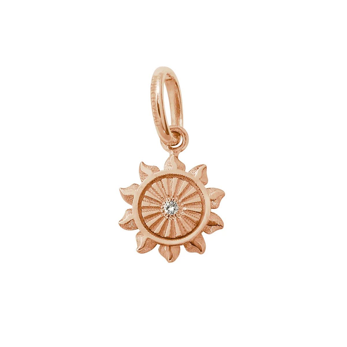 pendentif lucky sun, diamant, or rose