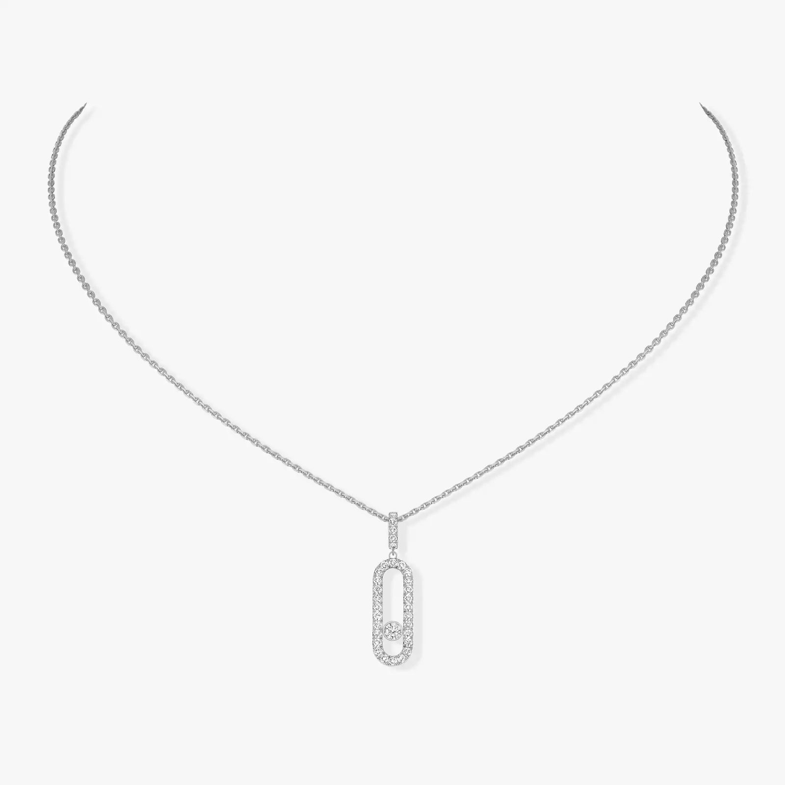 collier move uno gm pavé, or blanc