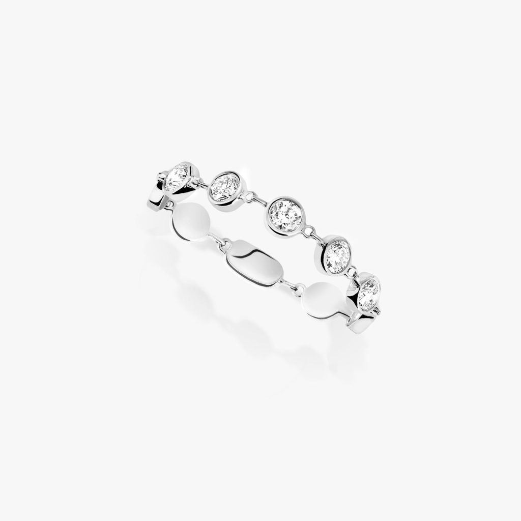 bague d vibes pm, or blanc, t 54