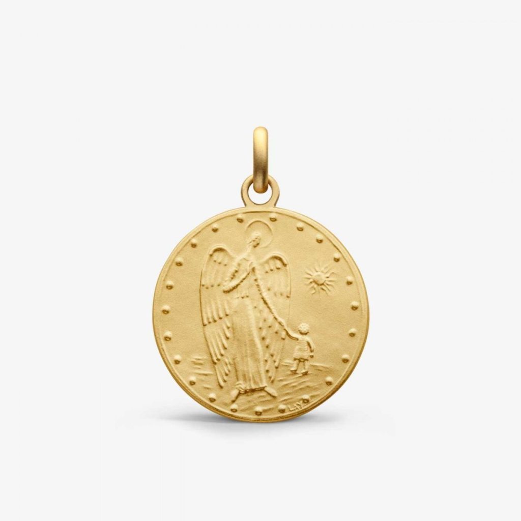 médaille baptême ange gardien de lay, or jaune