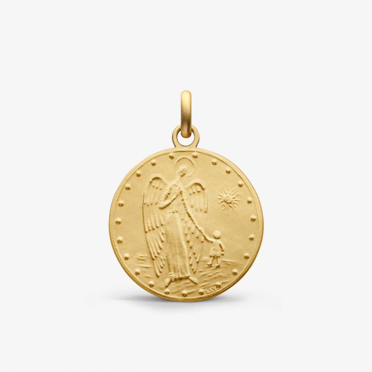 médaille baptême ange gardien de lay, or jaune
