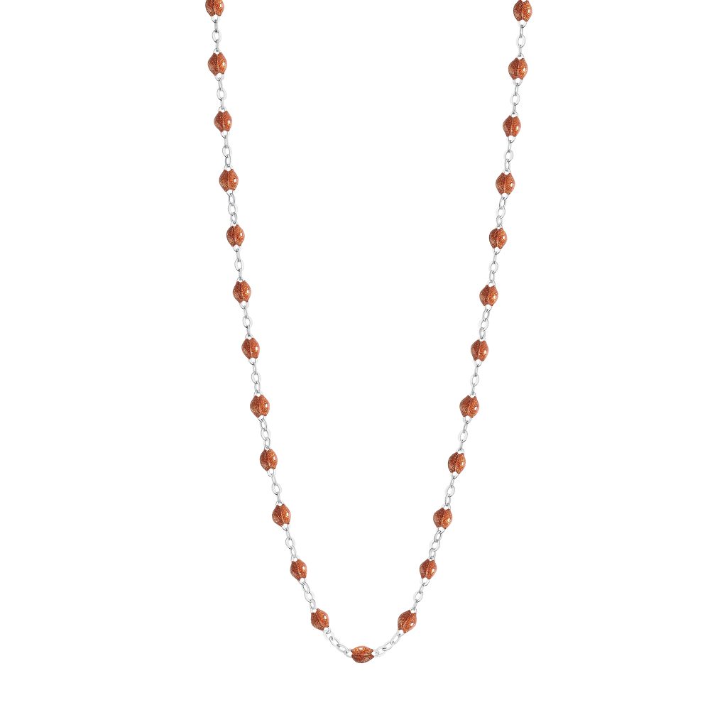 collier fauve classique gigi, or blanc, 42 cm