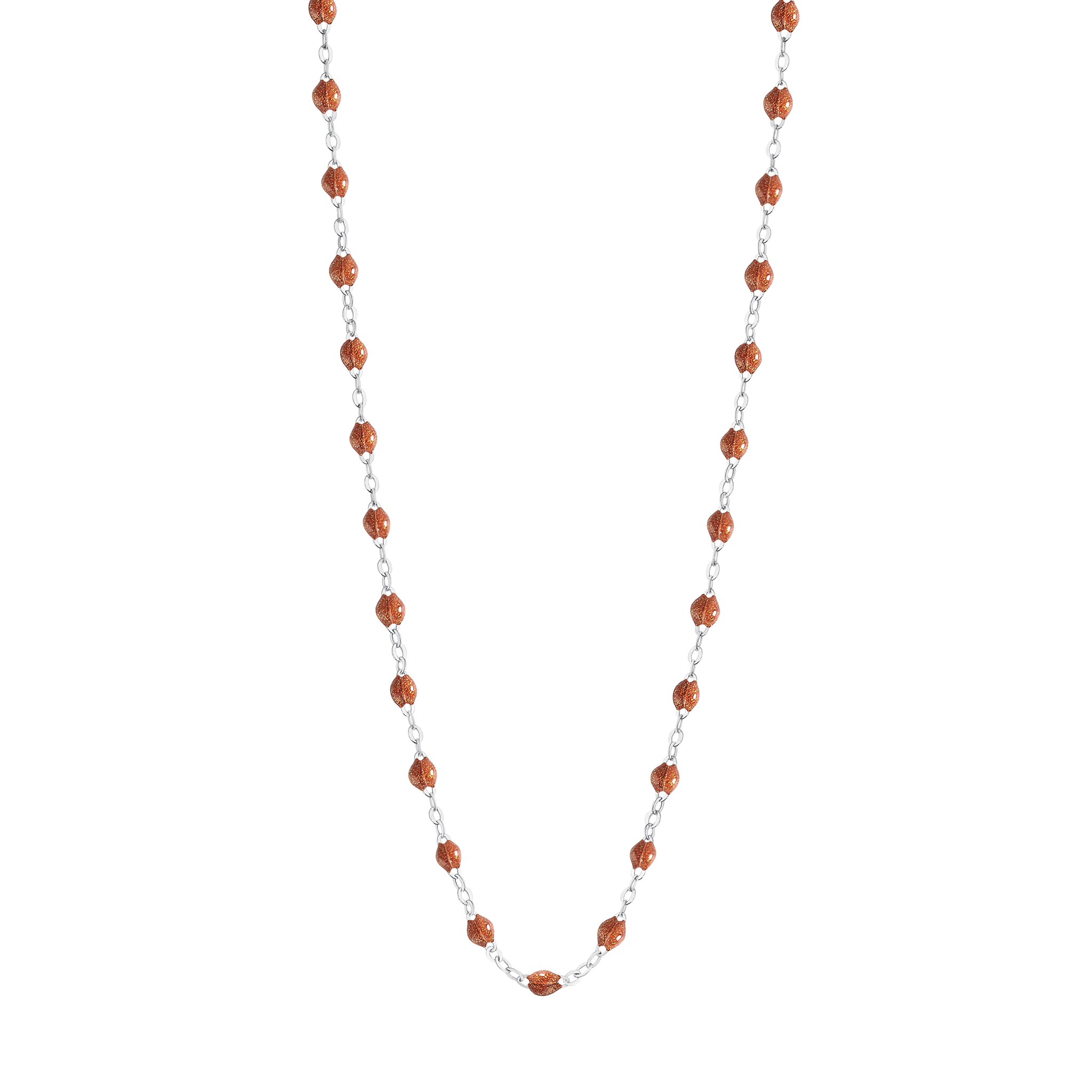 collier fauve classique gigi, or blanc, 42 cm